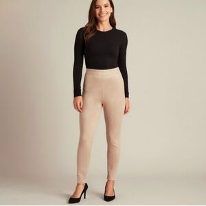 NWT Tahari Women's Pearl Pink Velvet Pull On Cigarette Pants ~sz XSmall